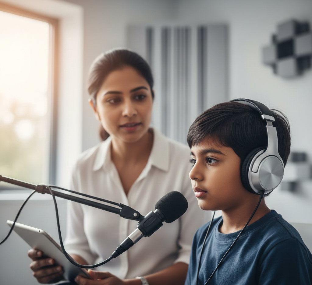 Child listening intently