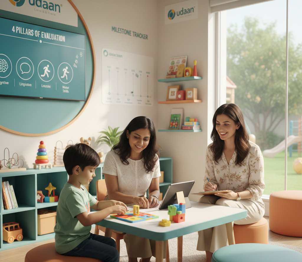 Psychologist interacting with child